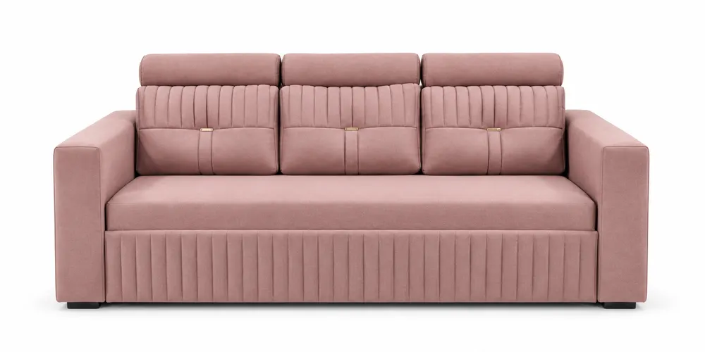 Blush Channel-Front Sofa — main view