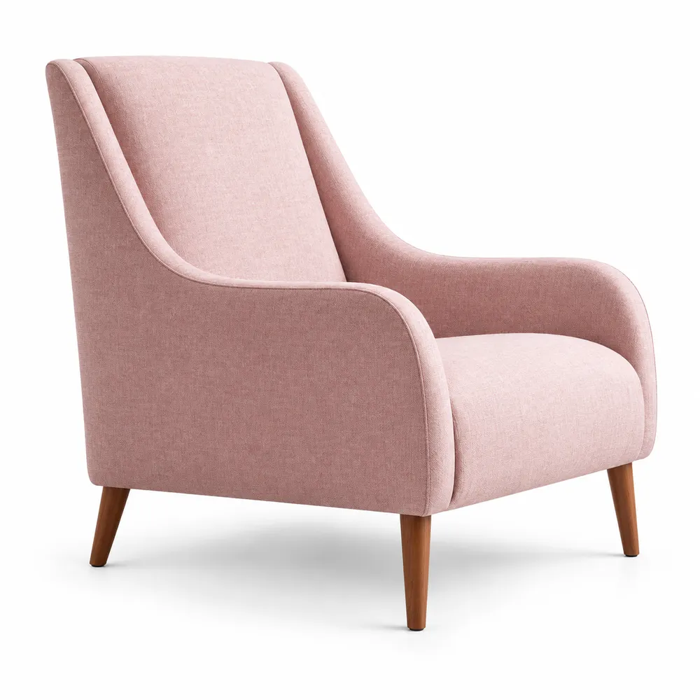 Blush Rounded Accent Chair — main view