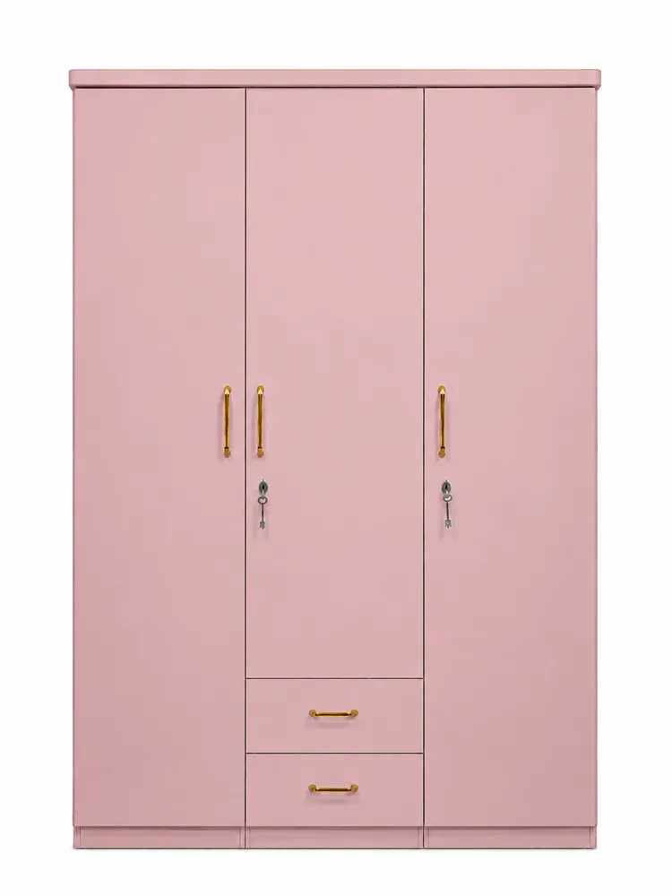 Blush Three-Door Drawer Wardrobe — main view