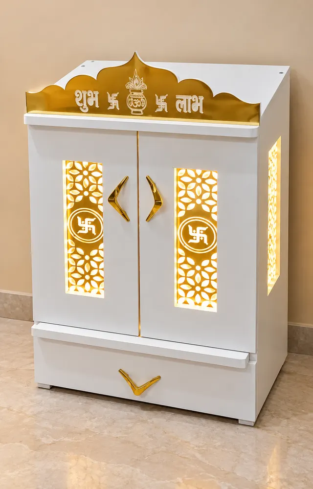 Compact Gold-Accent Mandir — design reference