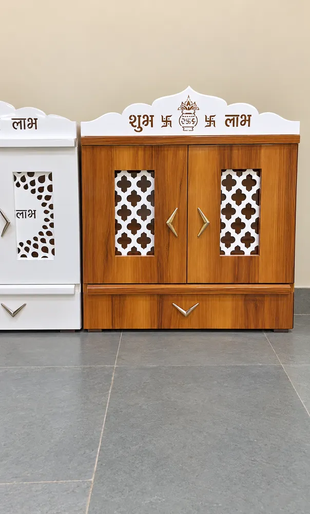 Compact Wood Wall Mandir — design reference