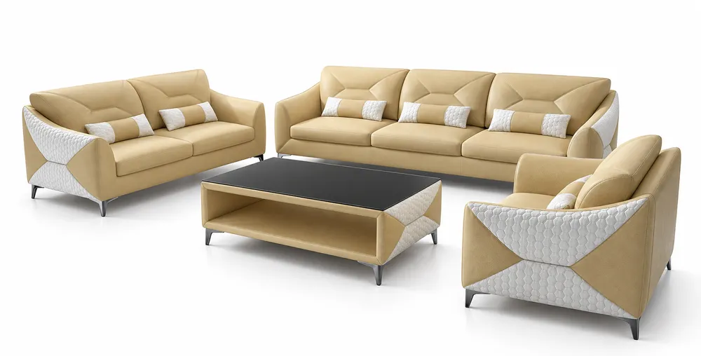 Cream Woven-Detail Seating Set — main view