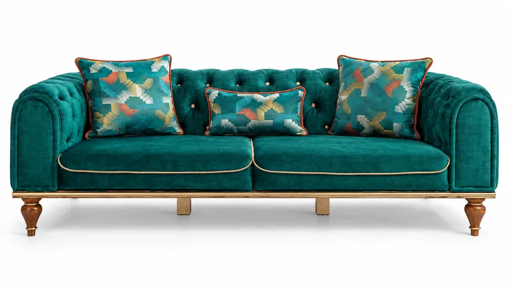 Emerald Button-Tufted Sofa — main view