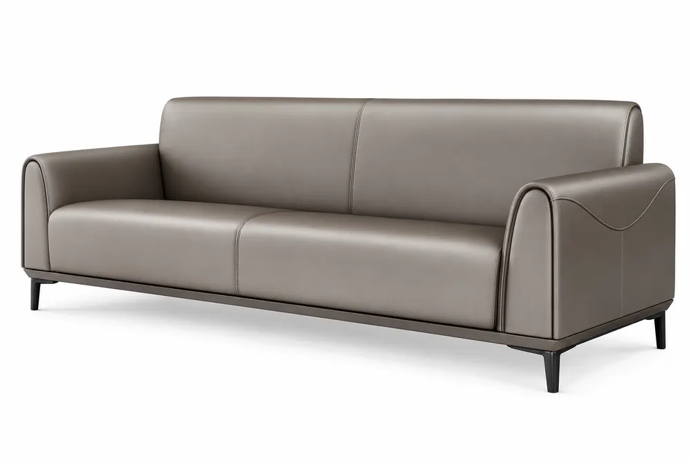 Grey Channel-Panel Sofa — main view