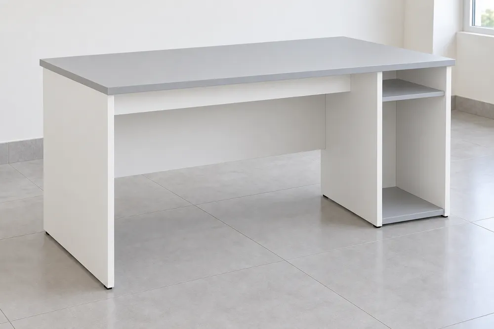 Grey Desk with Open Tower Bay — main view