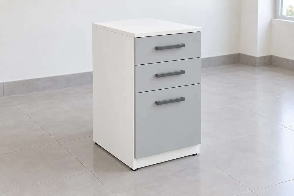 Grey Fixed Drawer Pedestal — main view