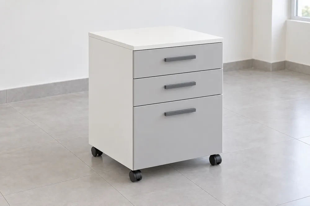 Grey Mobile Drawer Pedestal — main view