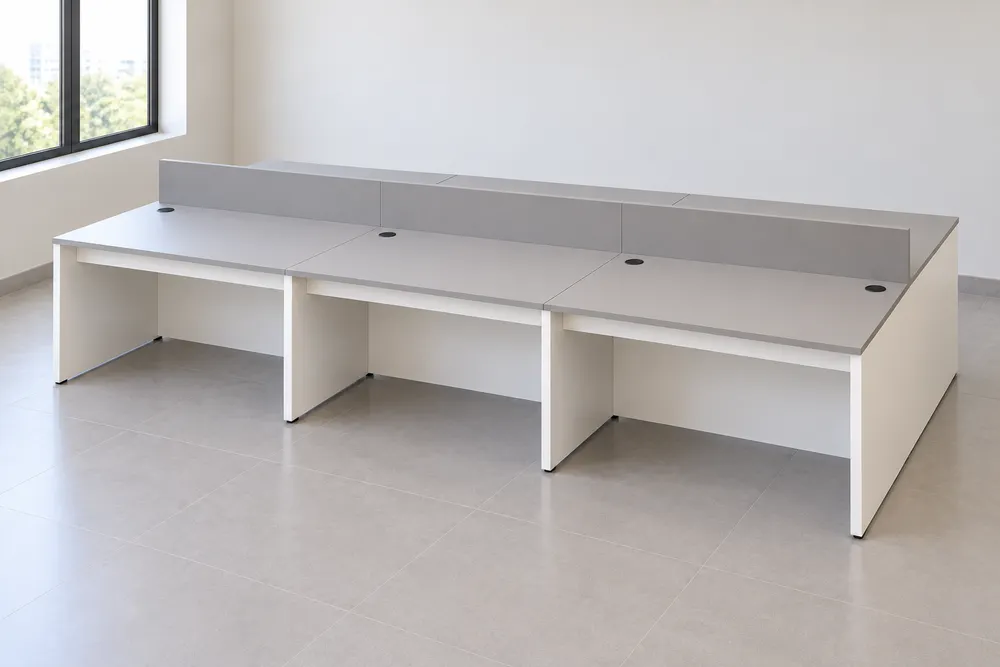 Grey Six-Position Workstation — main view