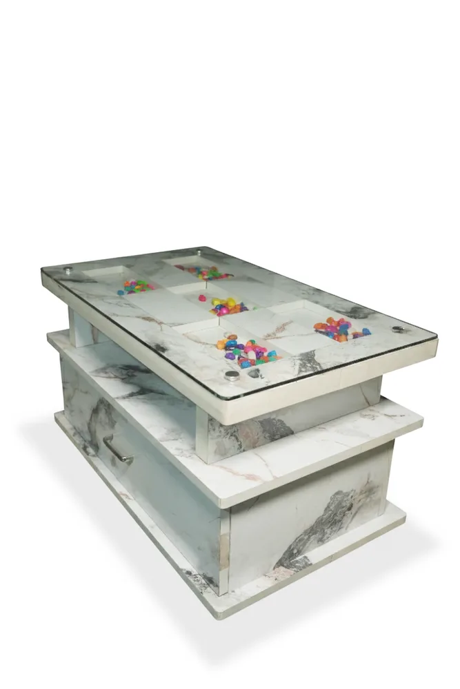 Marble-Look Tiered Coffee Table — main view