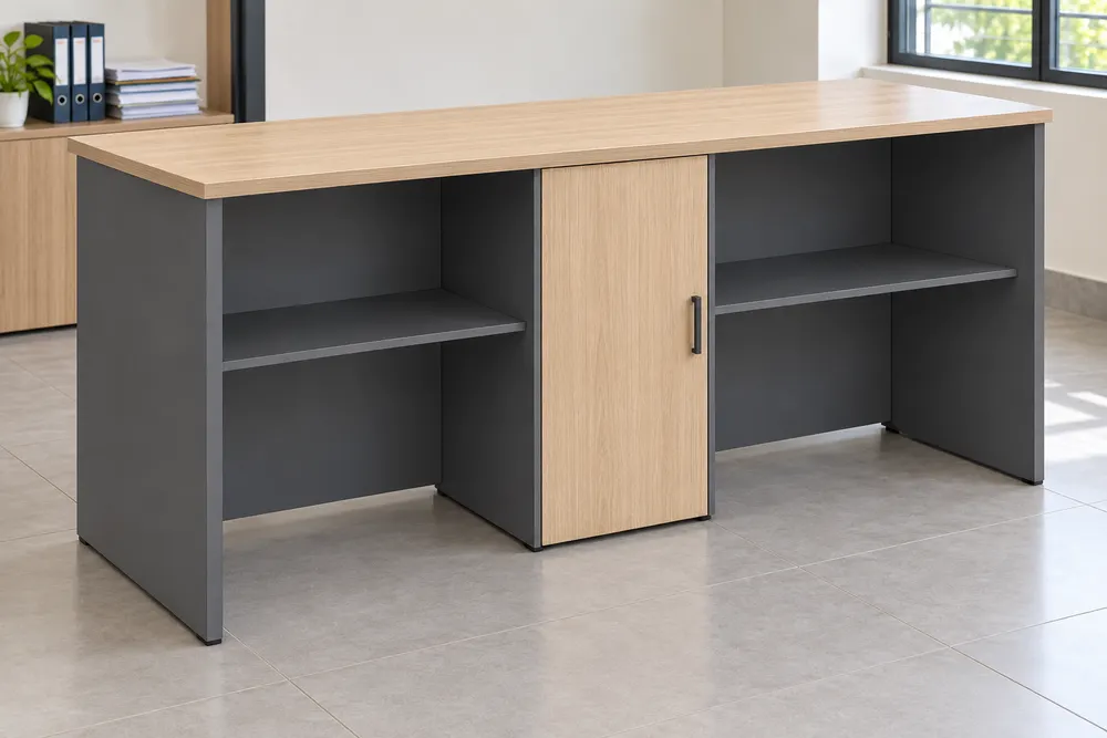 Oak and Charcoal Standing Counter — main view