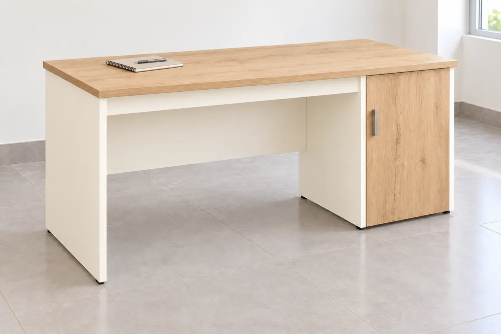 Oak and Ivory Cabinet Desk — main view