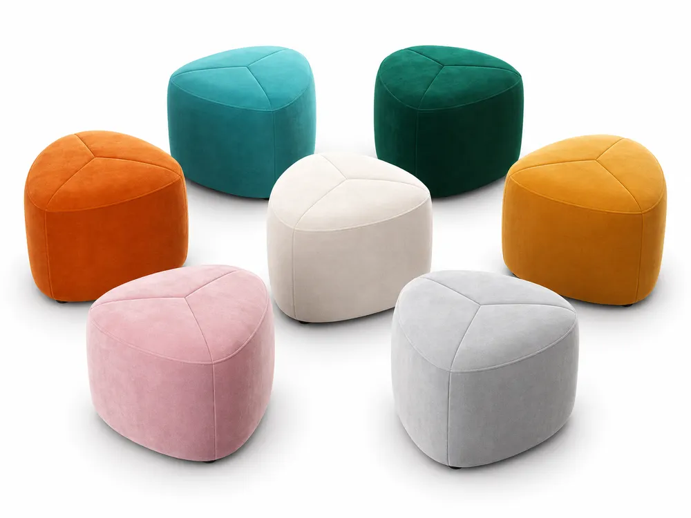 Round Upholstered Pouffe Collection — main view