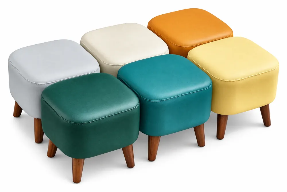 Rounded Upholstered Footstools — main view