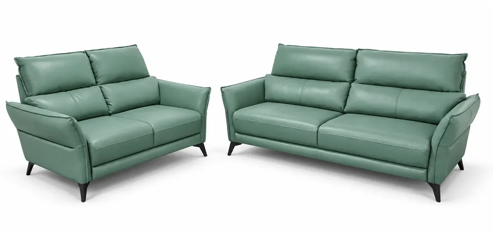 Sage Padded-Arm Sofa Pair — main view