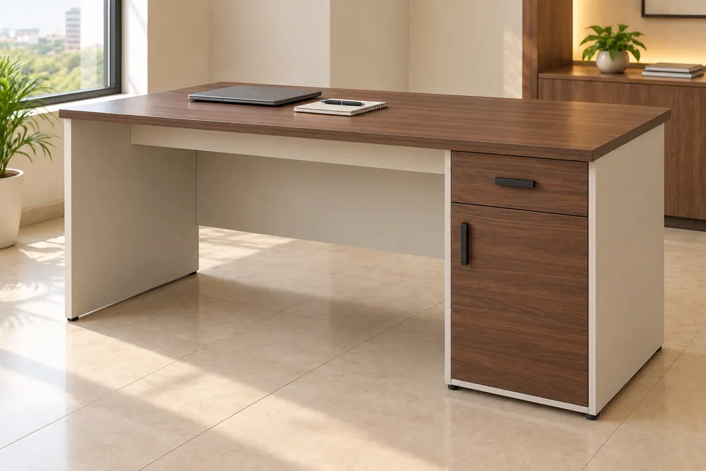 Walnut Executive Desk — main view