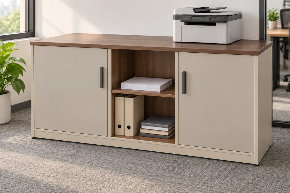 Walnut-Top Three-Bay Cabinet — main view