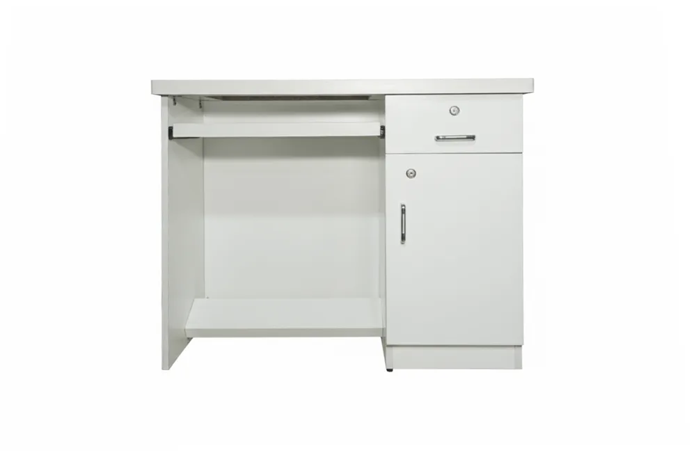 White Computer Desk with Cabinet — main view