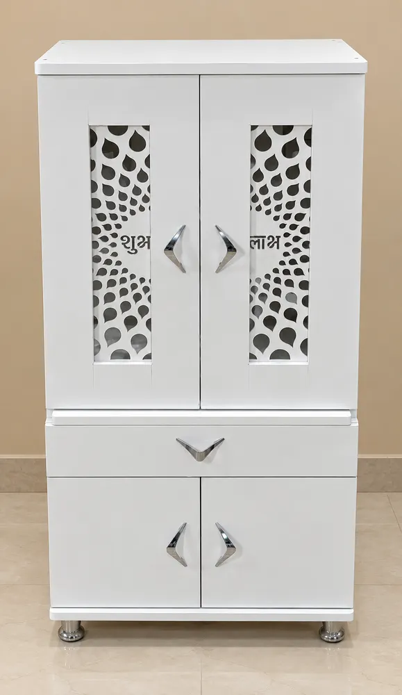 White Flat-Crown Prayer Cabinet — design reference