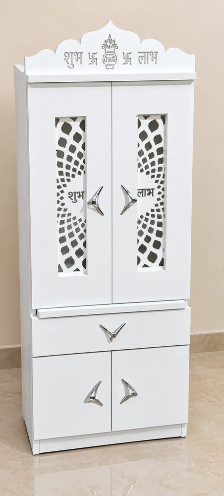 White Om-Jali Storage Mandir — design reference