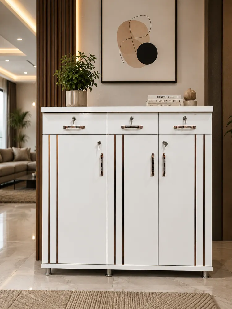 White Three-Drawer Three-Door Sideboard — main view