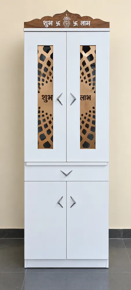 Wood-Crown White Jali Mandir — design reference